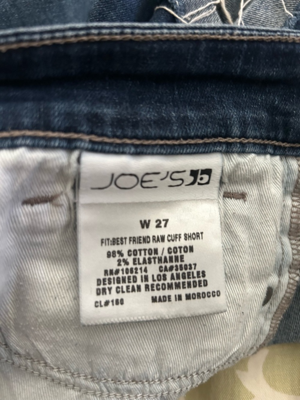 Indigo Raw Cuff Denim Shorts - Picture 3 of 3